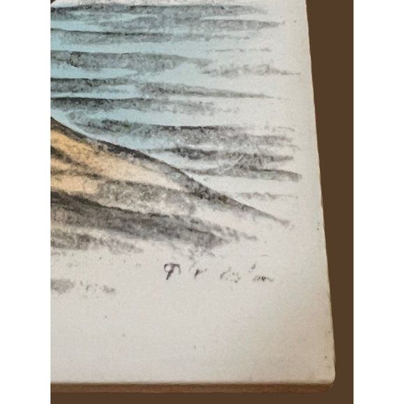 Vintage Delano Studios Tile Trivet 6" Ducks Wood Mallard Marsh Corked Can be hun - Picture 4 of 7